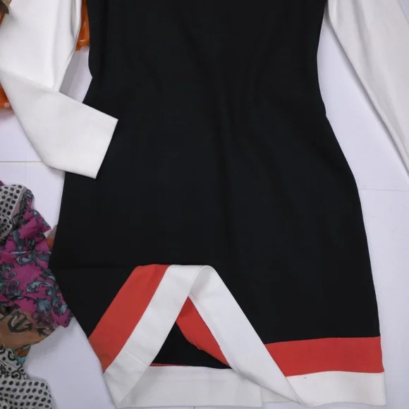 Milly Bergdorf Goodman Navy Color Block Dress Sz L - Picture 2 of 8